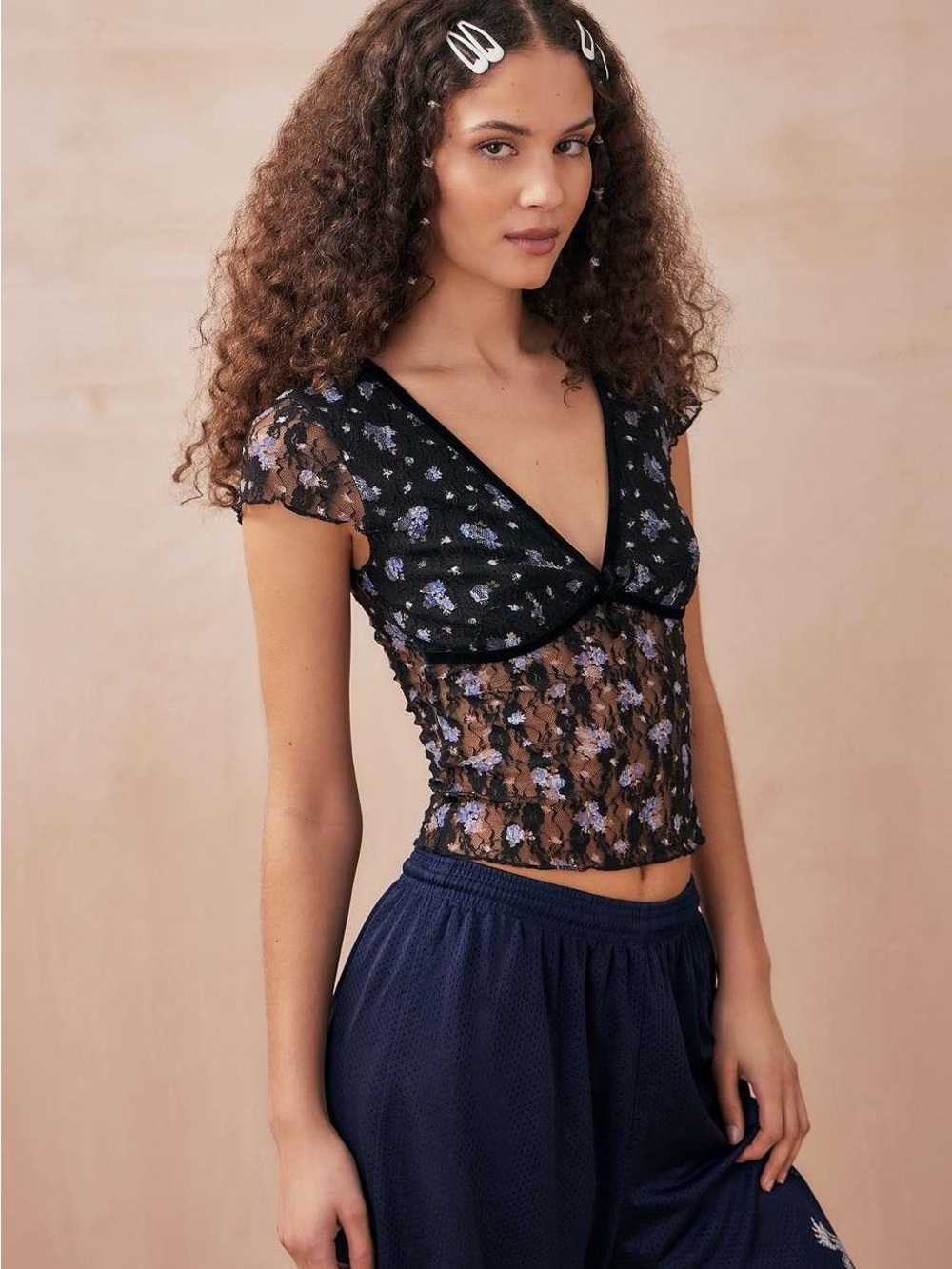 Kimchi blue Madison semi sheer lace top